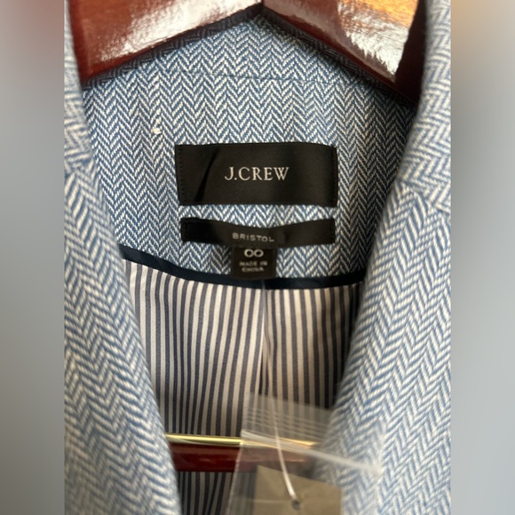 J.Crew Bristol Blazer Blue Italian Cotton-Linen Herringbone 00 - Picture 11 of 16